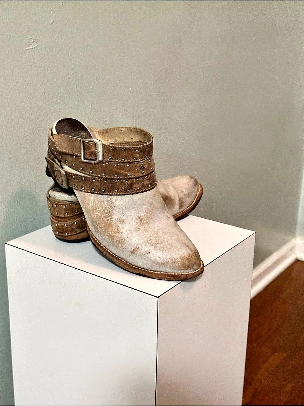 Freebird by Steven Frontier Mule Studded Ankle Boots in Brown